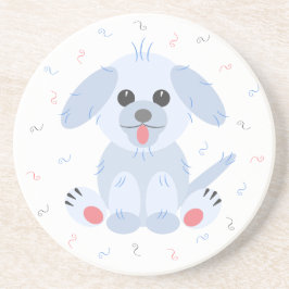 Porta-copos Cute Puppy Dog Cartoon Simple Pink Pastel Grey