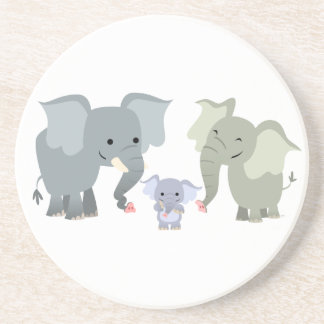 Porta copos da Família Elefante de Cartoons Bonito