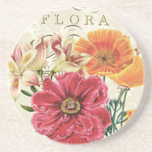 Porta copos da flora da borboleta do vintage…
