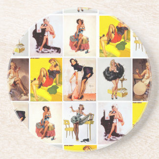 Porta copos da menina do Pin-Acima do vintage