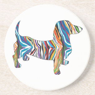 Porta-copos Dachshund Retro Psicedélico