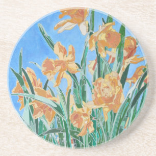 Porta-copos Daffodils Ouro Bloqueado Arte de Linha Negrito