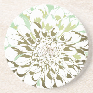 Porta-copos Dahlia flower stone coaster - round