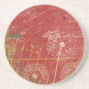 Porta-copos Dandelions Levam Vento Contra Abstrato do Céu Ros