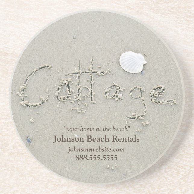 Porta copos de Areia de Algodão na Praia (Frente)