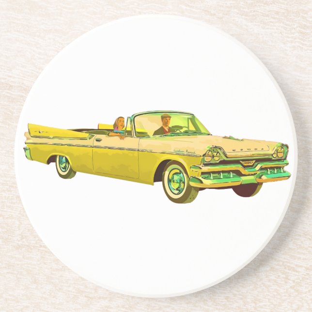 Porta-copos De Arenito 1957 Dodge Custom Royal Lancer (Frente)