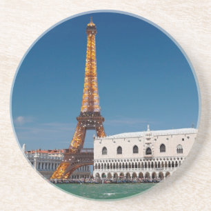 Porta-copos De Arenito 2 para 1 Veneza e Paris - Mundo Misto