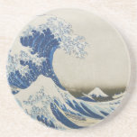 Porta-copos De Arenito A grande onda fora de Kanagawa<br><div class="desc">isto foi alterado do original</div>