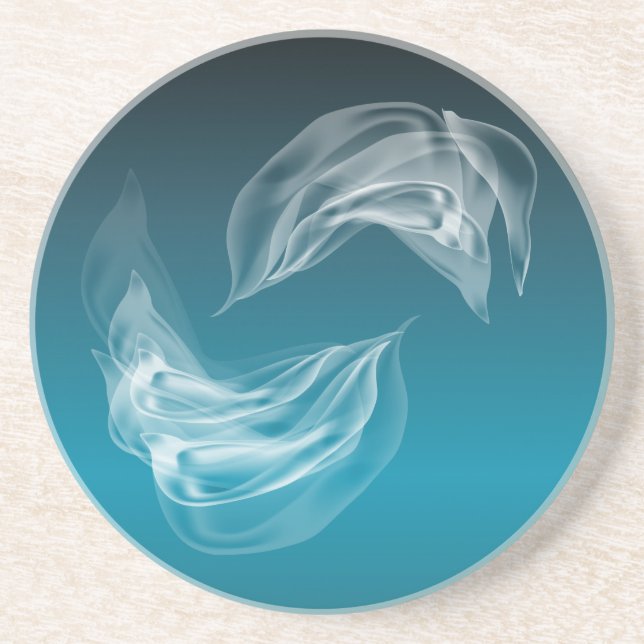 Porta-copos De Arenito Abstrato Dolphins no Play (Frente)