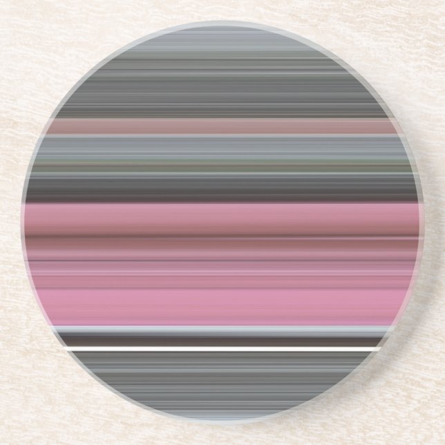 Porta-copos De Arenito Abstrato nº 1: Rosa e cinza (Frente)