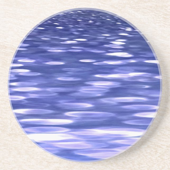 Porta-copos De Arenito Abstrato nº 3: Shimmer azul (Frente)