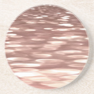 Porta-copos De Arenito Abstrato nº 3: Shimmer Dourado Rosa de cobre