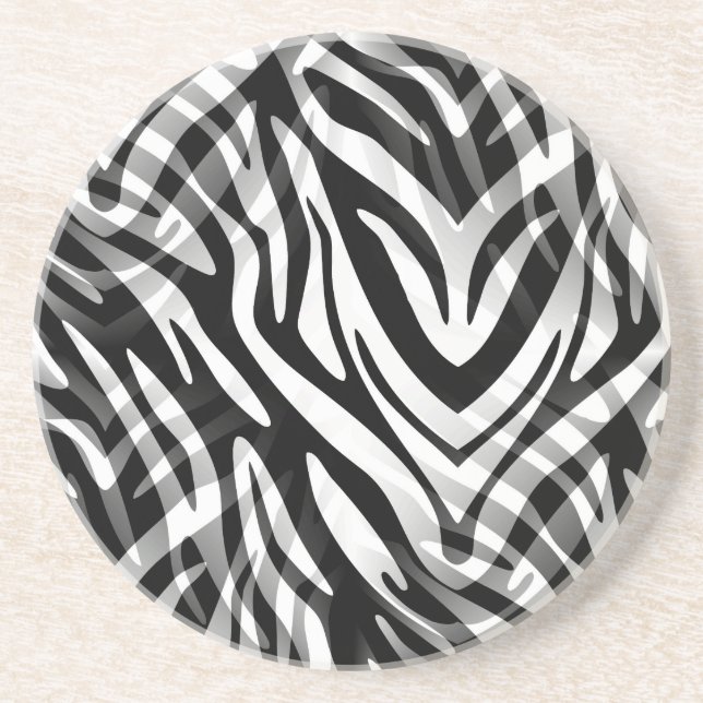 Porta-copos De Arenito Abstrato Zebra (Frente)