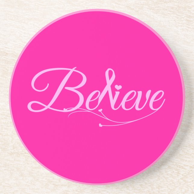 Porta-copos De Arenito Acredite (Frente)