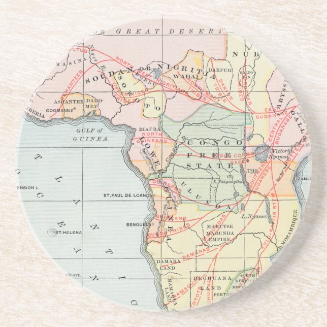 PORTA-COPOS DE ARENITO ÁFRICA: MAPA, 1894 (Frente)
