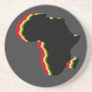 Porta-copos De Arenito "África - vermelho, ouro, verde e preto "
