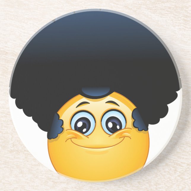 Porta-copos De Arenito afro emoji (Frente)