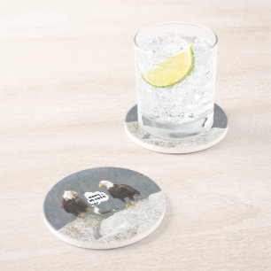 Porta-copos De Arenito Águias Engraçadas e Seagull