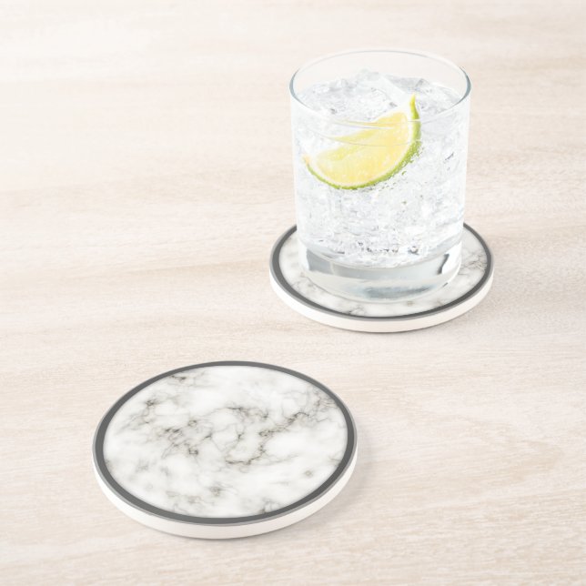 Porta-copos De Arenito Alabaster Obsidian Pewter Rim marble portas copos (Lateral)