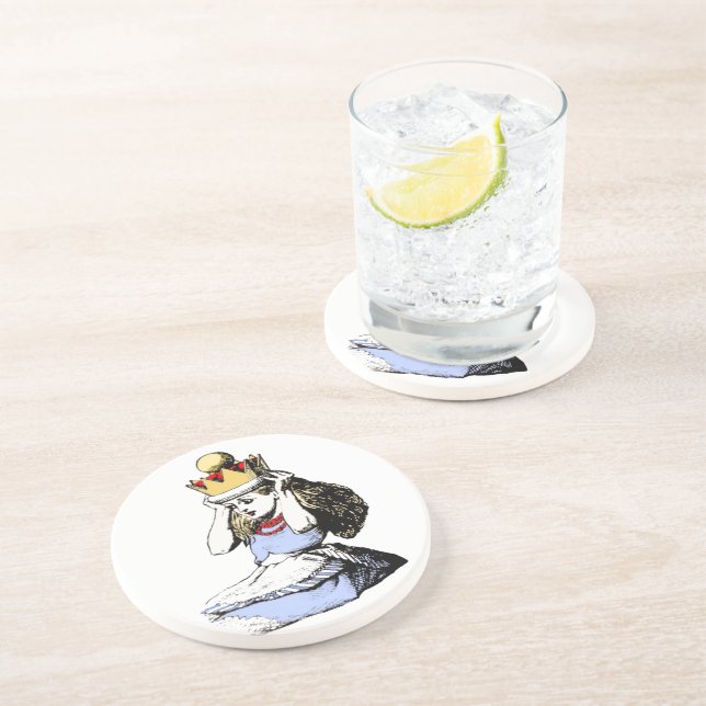 Porta-copos De Arenito Alice e a Coroa 1 (Lateral)