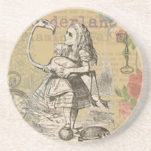 Porta-copos De Arenito Alice no País das Maravilhas Flamingo Classic