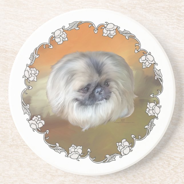 Porta-copos De Arenito Âmbar Profundo (Frente)