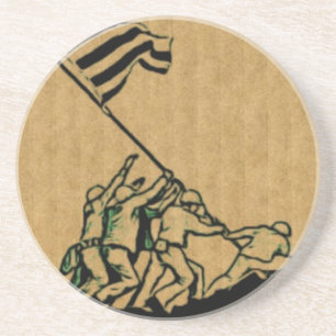 Porta-copos De Arenito Americana de Iwo Jima 4 de Julho Deus Abençoe Coas