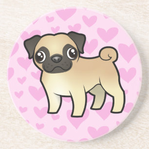 Porta-copos De Arenito Amor do Pug