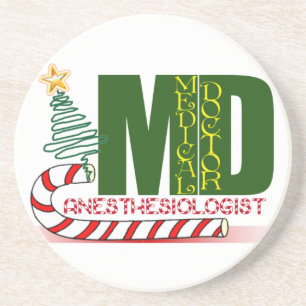 Porta-copos De Arenito Anestesiologista MERRY CHRISTMAS