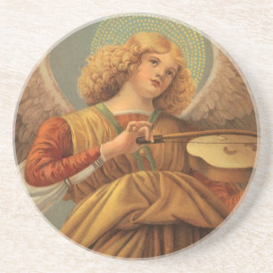 Porta-copos De Arenito Anjo da Renascença Tocando Violino Melozzo da Forl