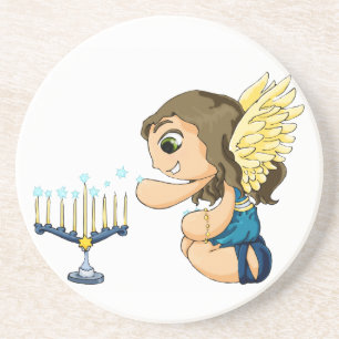 Porta-copos De Arenito Anjo de Menorah