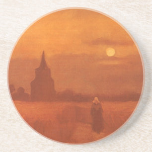 Porta-copos De Arenito Antiga Torre nos Campos por Vincent van Gogh