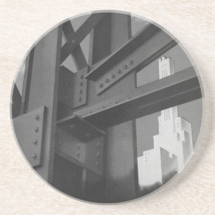 Porta-copos De Arenito Arquitetura de arranha-céus da Vintage Steel Const