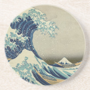 Porta-copos De Arenito Arte asiática - a grande onda fora de Kanagawa