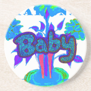 Porta-copos De Arenito Arte Azul Suave Com Ciano: Toque De Bebê.