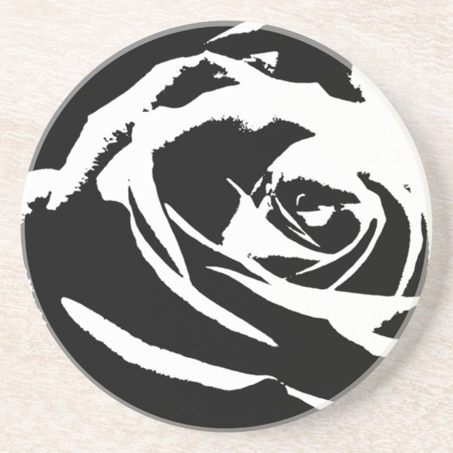 Porta-copos De Arenito Arte Rosa posterizada (Frente)