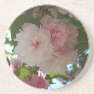 Porta-copos De Arenito Árvore de cereja I Primavera Floral com duas flor
