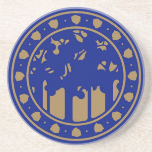 Porta-copos De Arenito Árvores do estilo do artesão