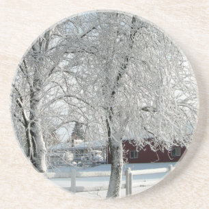 Porta-copos De Arenito Árvores do inverno