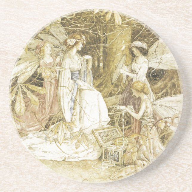 Porta-copos De Arenito As jóias da fada (Frente)