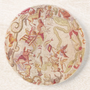 Porta-copos De Arenito Astronomia venenosa, mapa celestial de Carel Allar