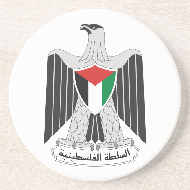 Porta-copos De Arenito autoridade emblem palestine (Frente)