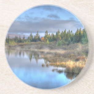 Porta-copos De Arenito Autumn Sunrise no lago Moosehead Maine