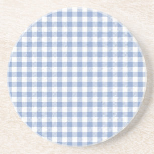 Porta-copos De Arenito Azul Gingham Country