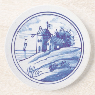 Porta-copos De Arenito Azulejo azul tradicional holandês
