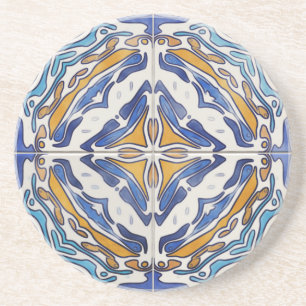 Porta-copos De Arenito Azulejos azuis