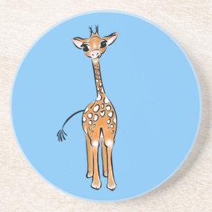 Porta-copos De Arenito Baby Giraffe - azul