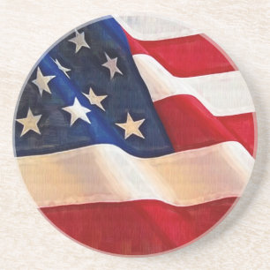 Porta-copos De Arenito Bandeira americana da glória velha da bandeira do