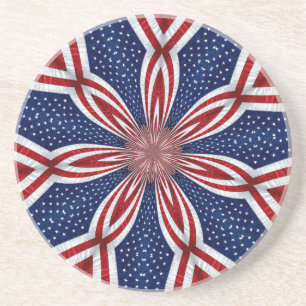 Porta-copos De Arenito Bandeira Americana Kaleidoscope Abstrato 1