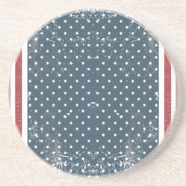Porta-copos De Arenito bandeira americana vertical (Frente)